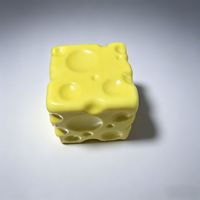 热销成人减压玩具 逼真PU软玩具奶酪模型，缓解办公室焦虑和压力，缓慢上升的软玩具
