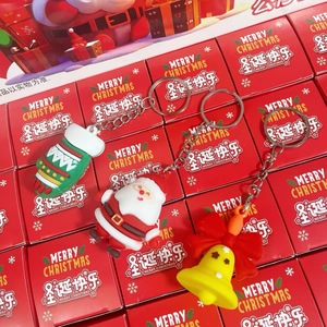 Cute Mini Elk Santa Claus Plastic Keychain Set <b>Christmas</b> Blind <b>Box</b> Mysterious Surprise Gift for Kids Unisex - Product Image 1