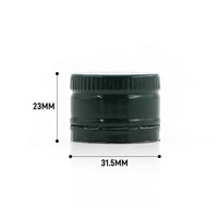 Bouchon à vis en aluminium 31,5x23mm avec bec verseur, fermeture de bouteille d'huile d'olive noire, verte, dorée, taille standard, couvercle métallique couleur personnalisée