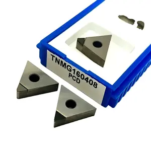 Алмазные токарные инструменты PCD с ЧПУ, токарные аксессуары TNMG, 160404 для алюминиевых цветных медных металлических чипов, наконечники PCD