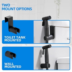 Bathroom Handheld Jet <b>Sprayer</b> Adjustable Water <b>Pressure</b> Muslim Shower with Bidet Hose Black Bidet <b>Sprayer</b> for Toilet - Product Image 6