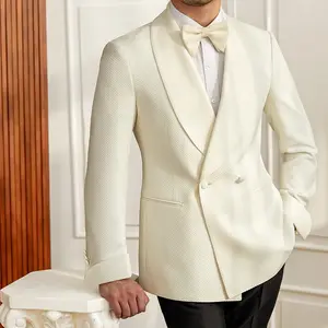 High-end Groom's Suit Men's Wedding Dress Business Banquet White Green Fruit Collar Host Wedding Suit For Men