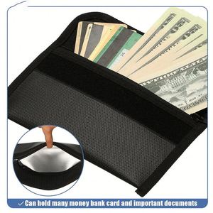 Small Water and Fire Resistant Zipper Pouch Fireproof <b>Document</b> <b>Bag</b> for Cash Passbook Bank Card and Money Filing Products - Product Image 3