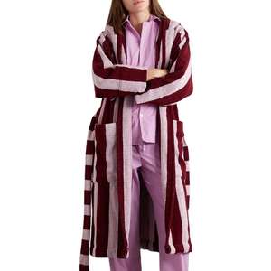 Bata de Baño de Hotel con Capucha, de Lujo, Personalizada, a Rayas, 100% Algodón de Rizo, Manga Larga, Unisex, Felpa, para Spa y Baño, 400 g/m² - Product Image 1