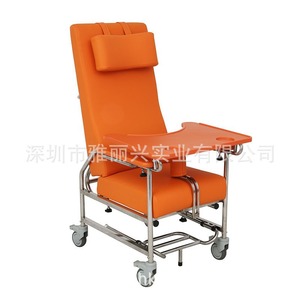 Stainless Steel High Back Chair With Tray And Footrest For Elderly Nursing Home Use 790mm <b>Backrest</b> Height Multi Functional - Product Image 3