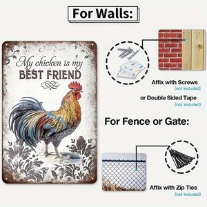 Pancarte en métal rétro « Rooster Chicken » – Décoration murale « Cluck Around and Find Out » pour ferme, poulailler et maison - Product Image 4