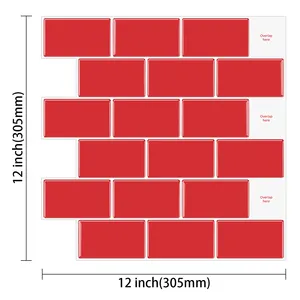 Nova cor 12*12 polegadas de subuso auto vara 3d backsplash adesivo de subway telhas do faça-você-mesmo diy