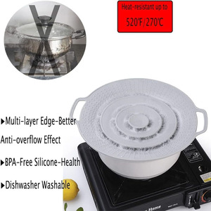 Couvercle de casserole en silicone, bouchon anti-éclaboussures pour aliments chauffés à la vapeur, protecteur d'ébullition, cuisine, cuisson, lave-vaisselle, vente en gros - Product Image 4