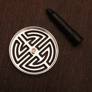 Flor de loto plateada (caracteres chinos simplificados para la fortuna, la longevidad y la felicidad) y caracteres chinos tradicionales - Product Image 4