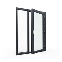 Fenêtre à battants en aluminium noir SJUMBO, design moderne de fenêtre française, triple vitrage, anti-effraction, anti-ouragan