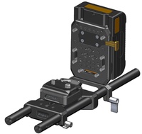 Plaque de batterie universelle Poyinco V-Mount 15 mm avec double pince à tige, adaptateur de montage V-Lock en aluminium CNC pour rig d'appareil photo reflex numérique - Portable