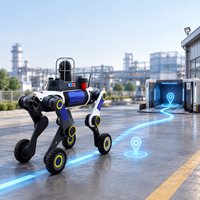 Robot chien à roues OK-M20-AI avec LiDAR double 96 lignes et imagerie thermique pour l'inspection industrielle