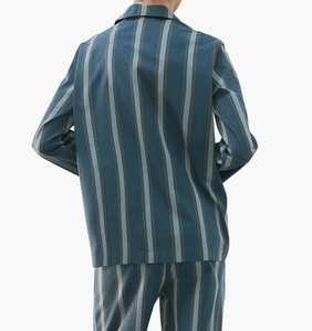 Ensemble de pyjama vintage 100% coton fait main, respirant, unisexe, imprimé rayé élégant, vêtements de nuit d'été, vêtements de maison doux, vêtements de nuit pour femmes - Product Image 3