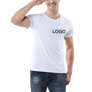 Camiseta de ajuste Regular para hombre de algodón 65% poliéster 35% ODM OEM de fábrica, Camiseta con estampado de pantalla personalizado liso en blanco informal de diseño personalizado - Product Image 1
