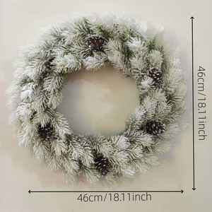Couronne de Noël artificielle de style américain, grande, en plastique blanc, modèle Jiasheng 09806, faite à la main, avec des cônes de pin, pour la décoration de la <span class=keywords><strong>porte</strong></span> d'entrée - Product Image 6
