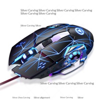 Ratón Mecánico para Juegos YINDIAO G15 con Cable USB, 6 Teclas, 3600DPI Ajustables, Luz de Respiración de 7 Colores, Ergonómico