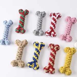 Fabrika toptan çevre dostu pamuk halat dokuma düğüm Molar kemik köpek oyuncak köpekler için dayanıklı açık spor oyuncak - Product Image 5