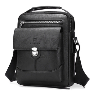 حقيبة كتف جلدية للرجال بسعر المصنع، حقائب رسول للأعمال، حقيبة سفر عالية الجودة من جلد البقر للرجال - Product Image 3