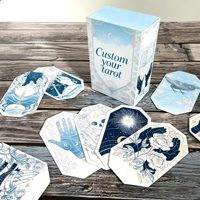 Boîte rigide personnalisée en forme hexagonale pour jeu de tarot, usage éducatif et de divertissement, avec estampage à chaud doré et guide, design sur mesure