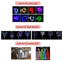 Ballons LED Bobo transparents, ballons à bulles, formes de licorne, fleur, cœur, étoile pour la décoration de fête