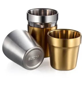 Custom Korean Style <strong>Double</strong> <strong>Wall</strong> Stainless Steel Insulated Tumbler Stackable <strong>Coffee</strong> Mugs Tea <strong>Cups</strong> Wholesale Metal Beer <strong>Glass</strong> - Product Image 4