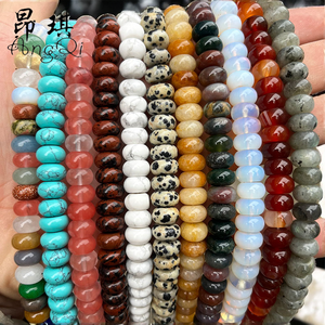 Cuentas de Piedra de Óxido Aniónico de 8x4MM, Abacus, Sueltas, en Hilo, Azul, Marrón, Rojo, Morado, Verde, Gemas para Joyería, Venta al por Mayor, Alif International - Product Image 3
