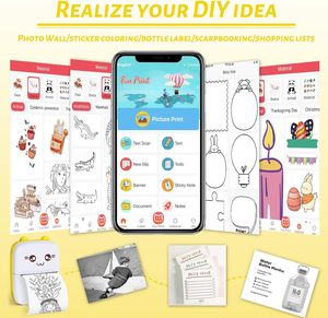 Máy in mini xách tay trẻ em máy ảnh Túi nhiệt với Rolls giấy tương thích <span class=keywords><strong>IOS</strong></span> Android Bluetooth không dây thông minh cho ảnh - Product Image 2