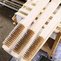 Manche en bois brosse métallique en acier cuivré 15mm poils multi-fonction élimination de la rouille couteau de nettoyage de Surface métallique bois métal