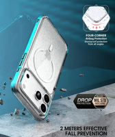 Coque de téléphone magnétique transparente à paillettes pour iPhone 18 Pro Max, coque arrière de luxe antichoc pour iPhone 18 17 Pro