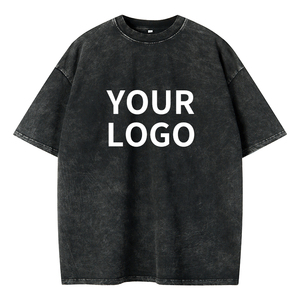 BL02 T-shirts pour hommes à manches courtes, Vintage, ample, délavé<span class=keywords><strong>s</strong></span> à l'acide, <span class=keywords><strong>taille</strong></span> Plus, avec Logo imprimé personnalisé, 100% coton, t-shirt oversize pour hommes - Product Image 1