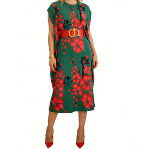 Ultimo Modello di <span class=keywords><strong>Abito</strong></span> <span class=keywords><strong>Plissettato</strong></span> Personalizzato con Stampa, Taglie Forti per Donne, Vestibilità Ampia, Collo Tondo, Maniche Lunghe, Leggero, per Feste, con Decorazioni a <span class=keywords><strong>Motivi</strong></span> - Product Image 3