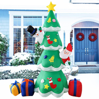 Ornement extérieur de noël accrocheur de 7FT Navidad décoration gonflable arbre de noël gonflable avec lumière LED flocon de neige rotatif