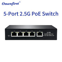 Switch PoE de 5 Puertos 2.5G con 4 Puertos PoE 2.5GbE, Switch Ethernet de Alta Velocidad IEEE 802.3af/at, Presupuesto de Energía de 65W