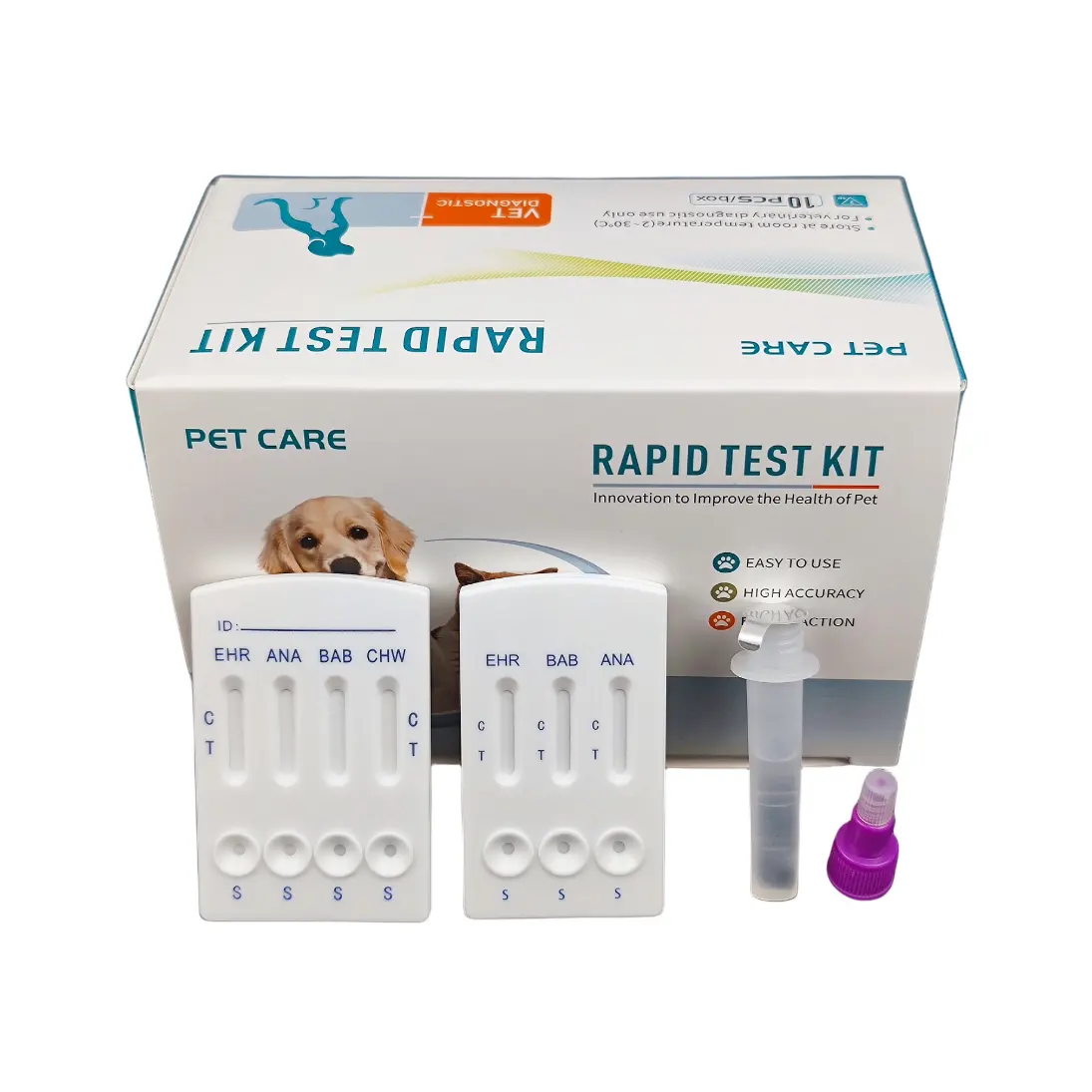 Kit de teste rápido combinado Erlicha Babesia Anaplasma Heartworm e Ana Plasma Preço para cachorro