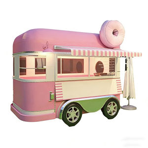 Carrito de Comida Rápida Móvil para Hot Dogs y Helados, de Acero Inoxidable, con 4 Ruedas, para Venta Ambulante en Calles Peatonales y Quioscos - Product Image 4