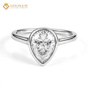 Goldleaf Custom Luxury Heart Cut Moissanite Engagement <b>Ring</b> <b>925</b> Sterling <b>Silver</b> Bezel Setting Wedding Diamond <b>Ring</b> - Product Image 1