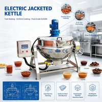 Electric/Gas/Steam 100L Tilted Jacketed Kettle Jam Cooker Sugar Boiler Tomato Paste Chili Sauce Custard Cooking Mixing Machine