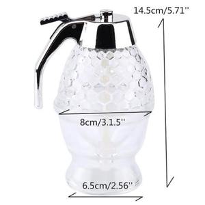 Dispensador de Salsas Acrílico de Alta Calidad de 200 ml, Antiderrames, con Forma de Panal, para Miel, Sirope de Arce, con Soporte Minimalista, para Uso Alimentario - Product Image 3