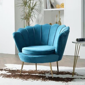 Hot Selling Nordic Gold Velvet Single Sofa Chair with Tufted Feature Luxury Living Room Furniture - Product Image 5
