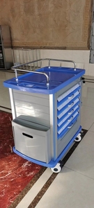 I Care HS-AT 850 Hospital ABS Anesthesia Cart Manual Emergency Trolley with Drawers, Central Lock, Silent Casters Made in China - Product Image 4