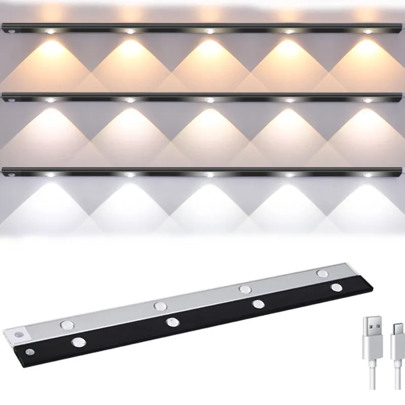 Aluminium LED Motion Sensor Cabinet Light Wardrobe Closet Kitchen Bedroom Motion Sensor Under Cabinet Lighting Cabinet Light