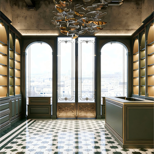 <span class=keywords><strong>Vitrine</strong></span> de présentation de bijoux moderne de luxe en contreplaqué avec éclairage LED et verre trempé pour kiosque <span class=keywords><strong>extérieur</strong></span> - Product Image 6
