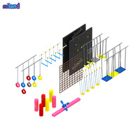 Parcours d'obstacles Ninja Warrior pour aire de jeux intérieure, trampoline extérieur sur mesure, anneaux de cage OCR, mur d'escalade