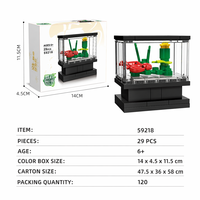 Set de Bloques de Construcción de Acuario con Forma de Langosta, Juguete Educativo STEM, Ladrillos de Construcción DIY, Kit de Modelo de Animal Marino, Regalo para Niños