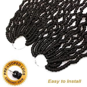 Perruques africaines en gros très demandées, 14 pouces, 70g, fibres haute température, extensions de tresses au crochet Bomb Twist - Product Image 3