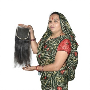 Extensiones de cabello Remy indio virgen 100%, la mejor calidad, vendedor de cabello de templo a granel sin encaje, estilos rectos y ondulados - Product Image 1