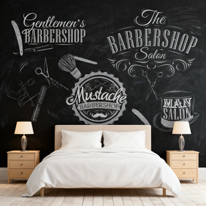 Mural <span class=keywords><strong>de</strong></span> Pared <span class=keywords><strong>de</strong></span> Barbería Moderna para <span class=keywords><strong>Caballeros</strong></span>, Hombre con Bigote, Herramientas <span class=keywords><strong>de</strong></span> Barbería, Papel Tapiz para el Hogar - Product Image 2