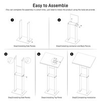 Atriles y podios modernos Atriles y púlpitos transparentes Soporte de podio acrílico Púlpitos para iglesias con estante de almacenamiento, base de metal