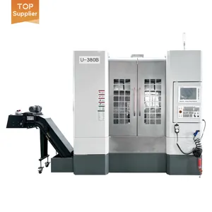 U-380B CNC 5 sumbu vertikal kecepatan tinggi, pusat mesin ATC router logam 3d, penggilingan, baja kerja, set meja putar