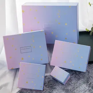 Customized Print Logo Gradient Color Gift Makeup Sets Cosmetics Storage Packaging Surprise Gift Box Set
